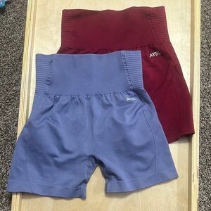 AYBL Burgundy and Slate High-Waisted Shorts